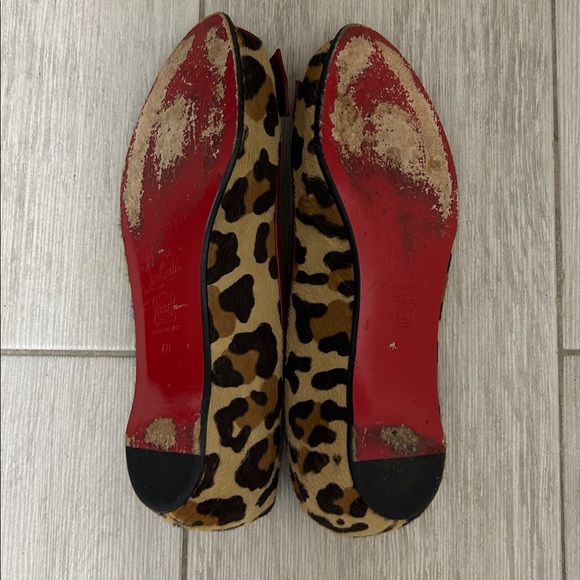 Christian Louboutin Red and Leopard Print Flats    Size 10 - Picture 10 of 13